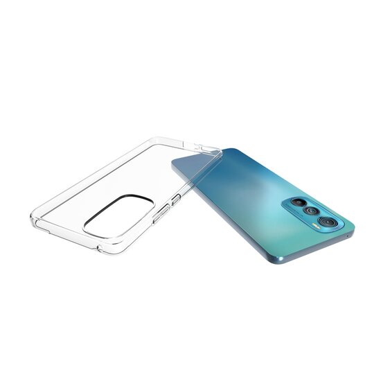 Motorola Edge 30 Hoesje, MobyDefend Transparante TPU Gelcase, Volledig Doorzichtig
