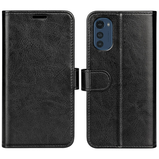 Motorola Moto E32 / E32S Hoesje - MobyDefend Wallet Book Case (Sluiting Achterkant) - Zwart