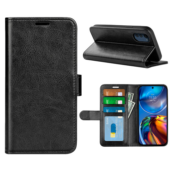 Motorola Moto E32 / E32S Hoesje, MobyDefend Wallet Book Case (Sluiting Achterkant), Zwart