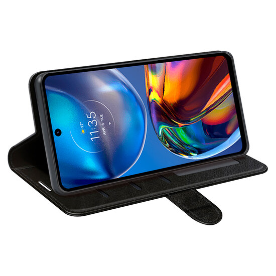 Motorola Moto E32 / E32S Hoesje - MobyDefend Wallet Book Case (Sluiting Achterkant) - Zwart