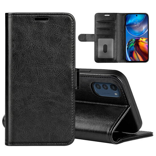 Motorola Moto E32 / E32S Hoesje - MobyDefend Wallet Book Case (Sluiting Achterkant) - Zwart