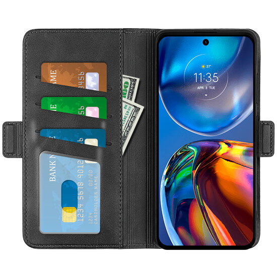 Motorola Moto E32 / E32S Hoesje, MobyDefend Luxe Wallet Book Case (Sluiting Zijkant), Zwart