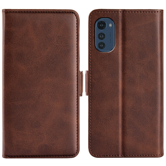 Motorola Moto E32 / E32S Hoesje, MobyDefend Luxe Wallet Book Case (Sluiting Zijkant), Bruin