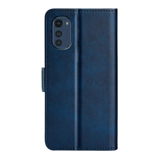 Motorola Moto E32 / E32S Hoesje, MobyDefend Luxe Wallet Book Case (Sluiting Zijkant), Blauw