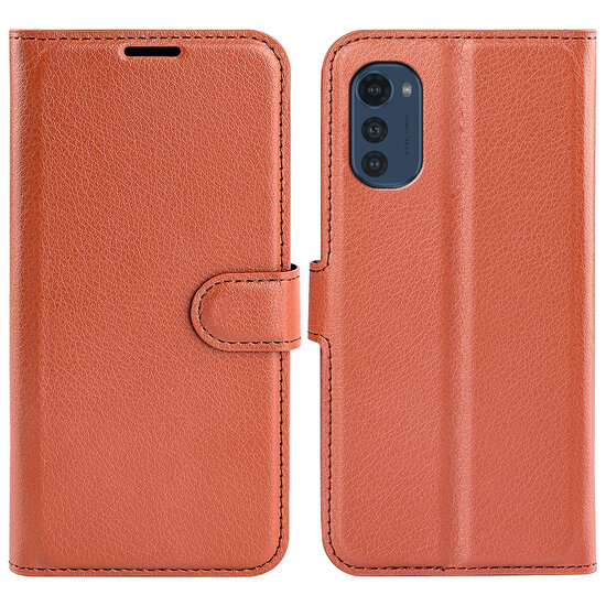 Motorola Moto E32 / E32S Hoesje - MobyDefend Kunstleren Wallet Book Case (Sluiting Voorkant) - Bruin