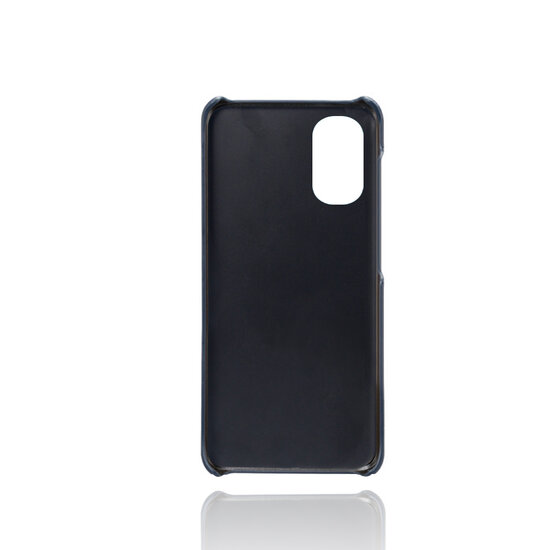 Motorola Moto G22 Hoesje - MobyDefend Lederen Backcover Met Vakjes Voor Pasjes - Blauw