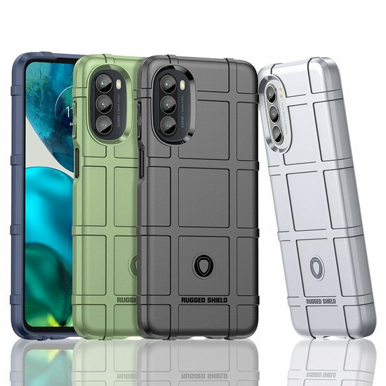 Motorola Moto G82 Hoesje, Rugged Shield TPU Gelcase, Zwart