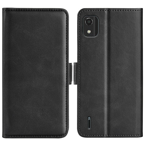 Nokia C2-2E Hoesje, MobyDefend Luxe Wallet Book Case (Sluiting Zijkant), Zwart