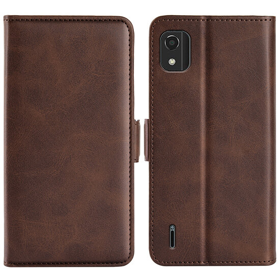 Nokia C2-2E Hoesje - MobyDefend Luxe Wallet Book Case (Sluiting Zijkant) - Bruin
