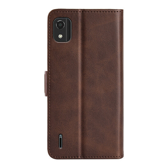 Nokia C2-2E Hoesje - MobyDefend Luxe Wallet Book Case (Sluiting Zijkant) - Bruin