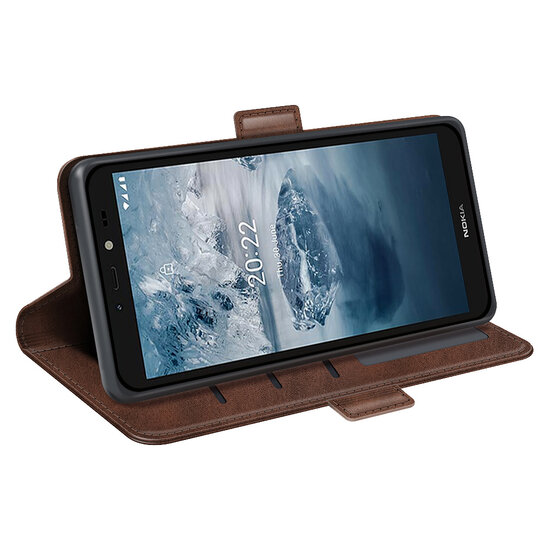Nokia C2-2E Hoesje - MobyDefend Luxe Wallet Book Case (Sluiting Zijkant) - Bruin