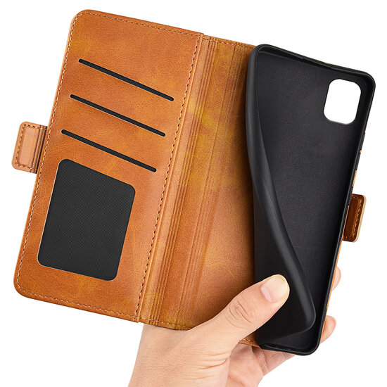 Nokia C2-2E Hoesje - MobyDefend Luxe Wallet Book Case (Sluiting Zijkant) - Lichtbruin