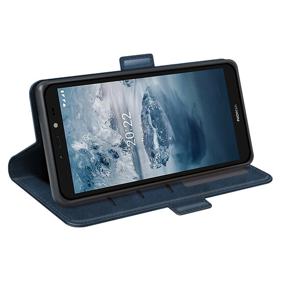 Nokia C2-2E Hoesje - MobyDefend Luxe Wallet Book Case (Sluiting Zijkant) - Blauw