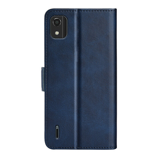Nokia C2-2E Hoesje - MobyDefend Luxe Wallet Book Case (Sluiting Zijkant) - Blauw