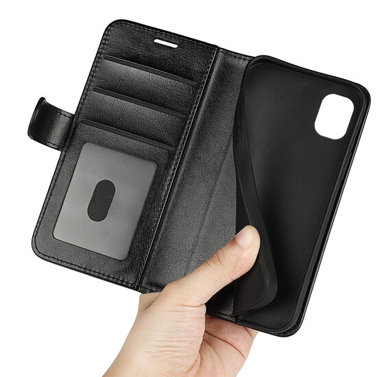 Nokia C2-2E Hoesje - MobyDefend Wallet Book Case (Sluiting Achterkant) - Zwart