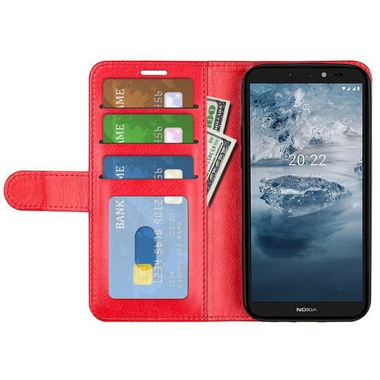 Nokia C2-2E Hoesje - MobyDefend Wallet Book Case (Sluiting Achterkant) - Rood