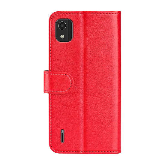 Nokia C2-2E Hoesje - MobyDefend Wallet Book Case (Sluiting Achterkant) - Rood