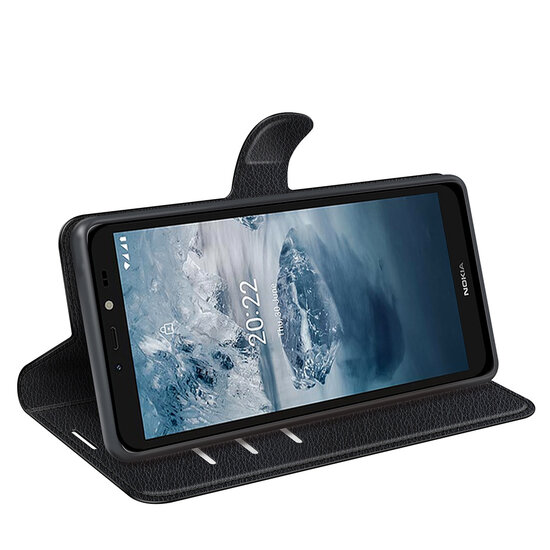 Nokia C2-2E Hoesje - MobyDefend Kunstleren Wallet Book Case (Sluiting Voorkant) - Zwart