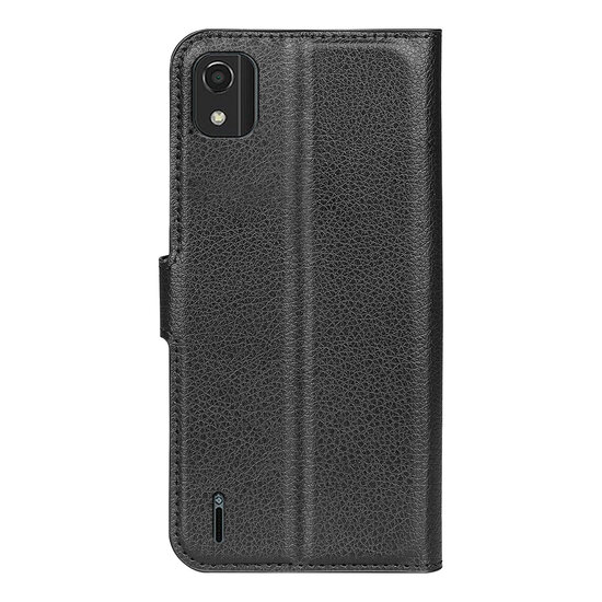 Nokia C2-2E Hoesje, MobyDefend Kunstleren Wallet Book Case (Sluiting Voorkant), Zwart