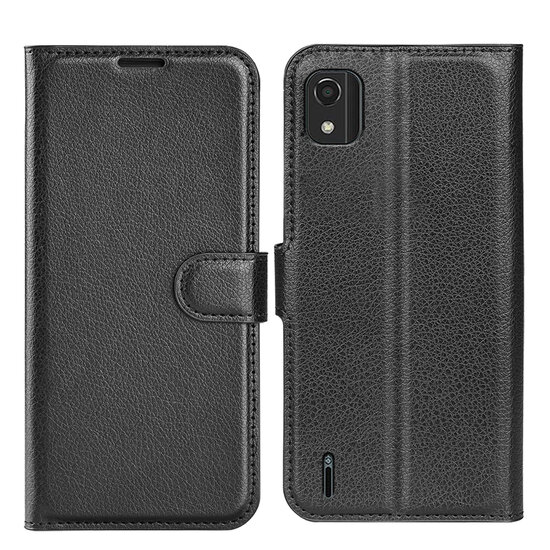 Nokia C2-2E Hoesje - MobyDefend Kunstleren Wallet Book Case (Sluiting Voorkant) - Zwart