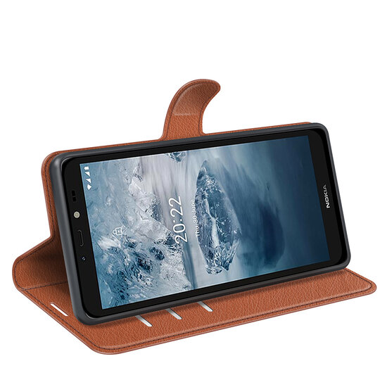 Nokia C2-2E Hoesje - MobyDefend Kunstleren Wallet Book Case (Sluiting Voorkant) - Bruin