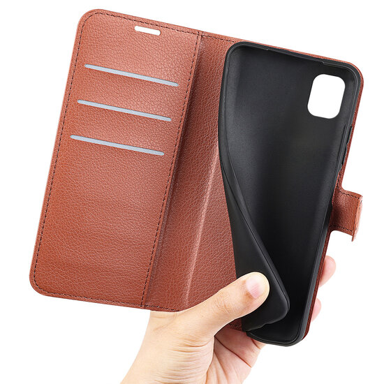 Nokia C2-2E Hoesje - MobyDefend Kunstleren Wallet Book Case (Sluiting Voorkant) - Bruin