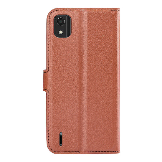 Nokia C2-2E Hoesje - MobyDefend Kunstleren Wallet Book Case (Sluiting Voorkant) - Bruin