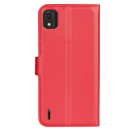 Nokia C2-2E Hoesje, MobyDefend Kunstleren Wallet Book Case (Sluiting Voorkant), Rood