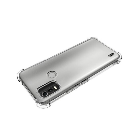 Nokia C21 Plus Hoesje - MobyDefend Transparante Shockproof TPU Backcover - Verstevigde Hoeken - Volledig Doorzichtig