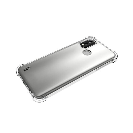 Nokia C21 Plus Hoesje, MobyDefend Transparante Shockproof TPU Gelcase, Verstevigde Hoeken, Volledig Doorzichtig