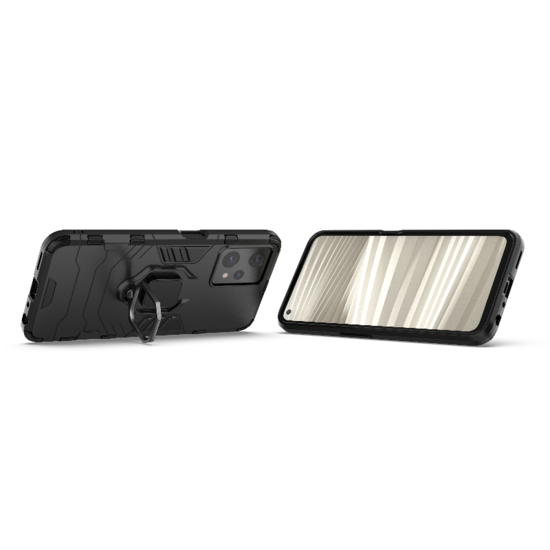 OnePlus Nord CE 2 Lite Hoesje - MobyDefend Dubbelgelaagde Pantsercase Met Standaard - Zwart