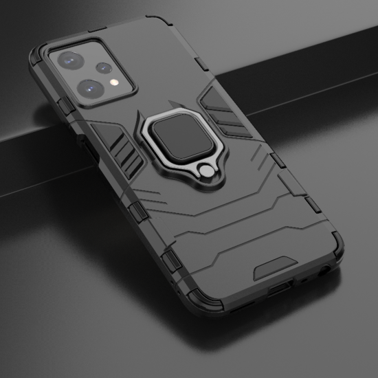 OnePlus Nord CE 2 Lite Hoesje - MobyDefend Dubbelgelaagde Pantsercase Met Standaard - Zwart