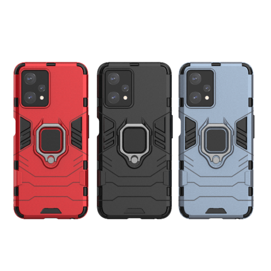 OnePlus Nord CE 2 Lite Hoesje - MobyDefend Dubbelgelaagde Pantsercase Met Standaard - Zwart