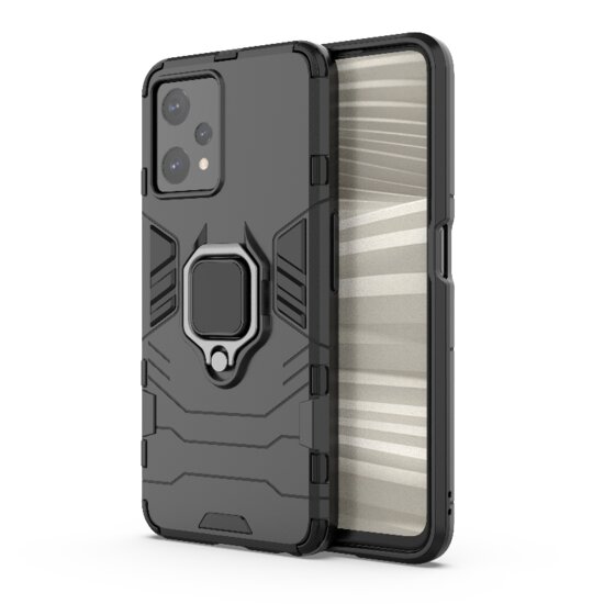 OnePlus Nord CE 2 Lite Hoesje - MobyDefend Dubbelgelaagde Pantsercase Met Standaard - Zwart