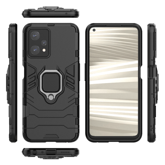 OnePlus Nord CE 2 Lite Hoesje - MobyDefend Dubbelgelaagde Pantsercase Met Standaard - Zwart