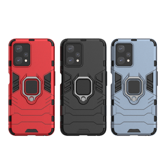 OnePlus Nord CE 2 Lite Hoesje, MobyDefend Dubbelgelaagde Pantsercase Met Standaard, Rood