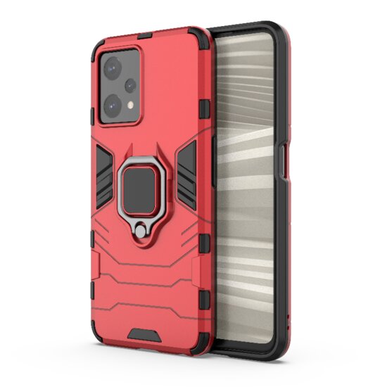 OnePlus Nord CE 2 Lite Hoesje - MobyDefend Dubbelgelaagde Pantsercase Met Standaard - Rood