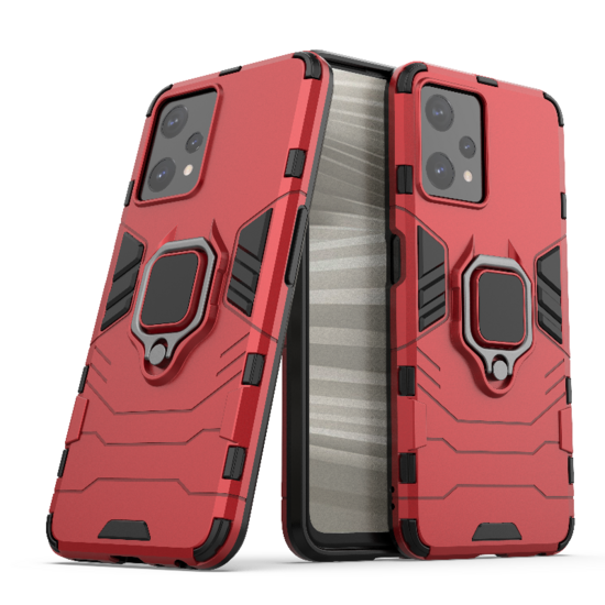 OnePlus Nord CE 2 Lite Hoesje, MobyDefend Dubbelgelaagde Pantsercase Met Standaard, Rood