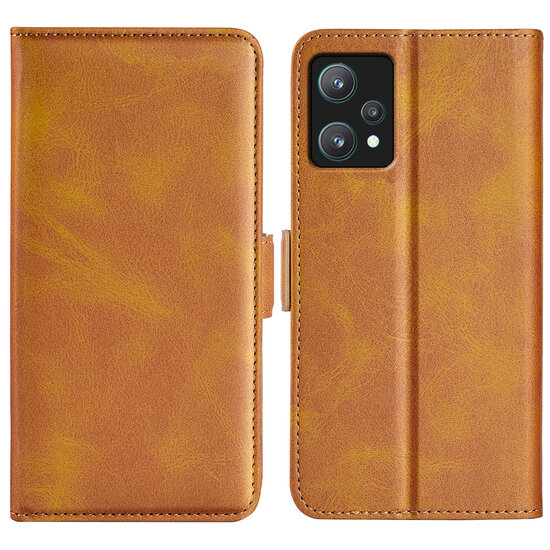 OnePlus Nord CE 2 Lite Hoesje, MobyDefend Luxe Wallet Book Case (Sluiting Zijkant), Lichtbruin