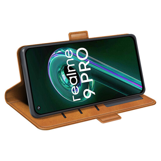 OnePlus Nord CE 2 Lite Hoesje - MobyDefend Luxe Wallet Book Case (Sluiting Zijkant) - Lichtbruin