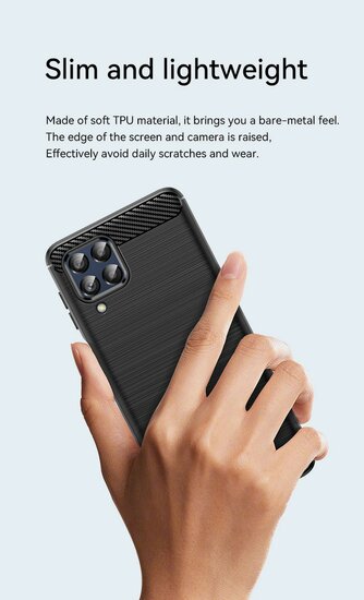 Samsung Galaxy M53 Hoesje - MobyDefend TPU Backcover - Geborstelde Metaal &amp; Carbon-Look - Navy Blauw