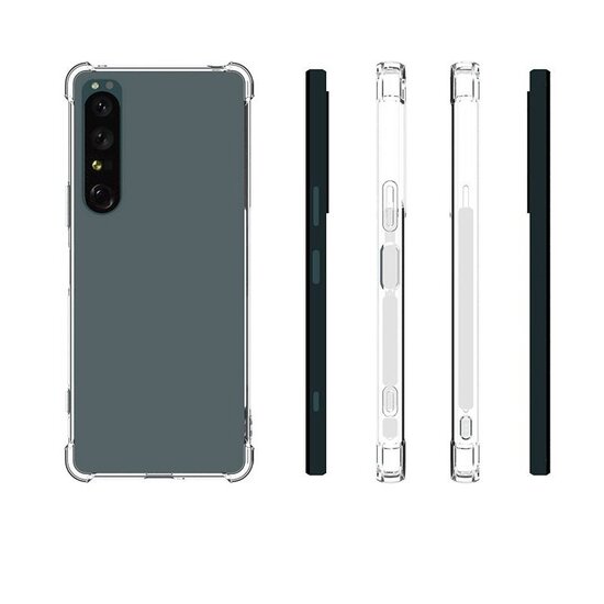 Sony Xperia 1 IV Hoesje - MobyDefend Transparante Shockproof TPU Backcover - Verstevigde Hoeken - Volledig Doorzichtig