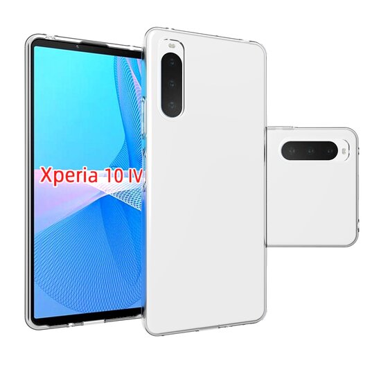 Sony Xperia 10 IV Hoesje, MobyDefend Transparante TPU Gelcase, Volledig Doorzichtig