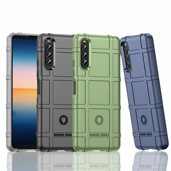 Sony Xperia 10 IV Hoesje - Mobydefend Rugged Shield TPU Backcover - Groen