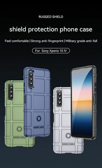Sony Xperia 10 IV Hoesje - Mobydefend Rugged Shield TPU Backcover - Groen