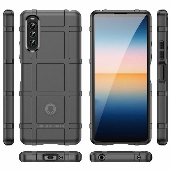Sony Xperia 10 IV Hoesje - Mobydefend Rugged Shield TPU Backcover - Groen
