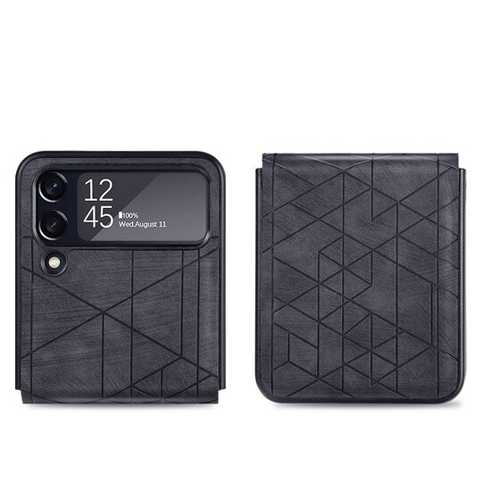 Samsung Galaxy Z Flip 4 Hoesje, MobyDefend Vouwbare Backcover, Zwart