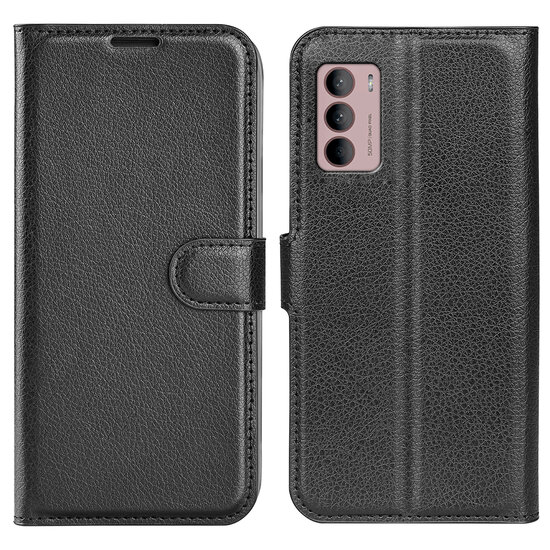 Motorola Moto G42 Hoesje - MobyDefend Kunstleren Wallet Book Case (Sluiting Voorkant) - Zwart