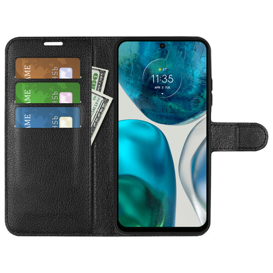 Motorola Moto G42 Hoesje - MobyDefend Kunstleren Wallet Book Case (Sluiting Voorkant) - Zwart