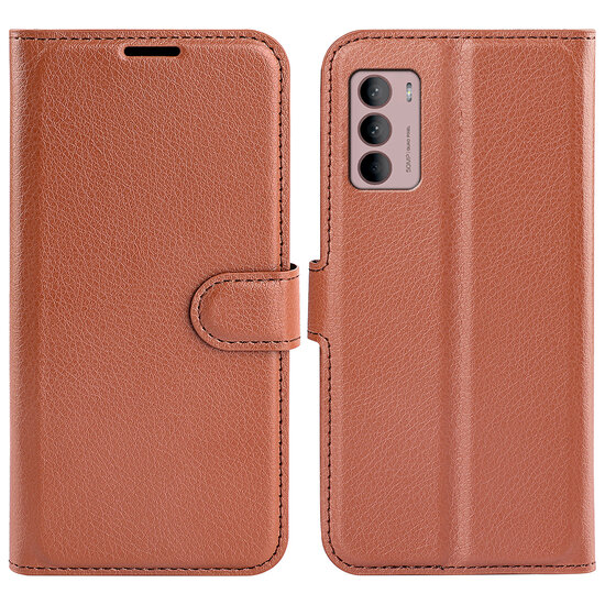 Motorola Moto G42 Hoesje - MobyDefend Kunstleren Wallet Book Case (Sluiting Voorkant) - Bruin
